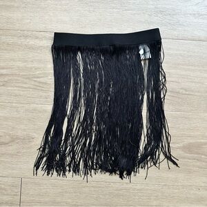 NWOT iHeartRaves Black Fringe Skirt